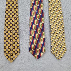 Ermenegildo Zenga Tie Necktie Men's Silk Viscose Made‎ In Italy Lot Of 3